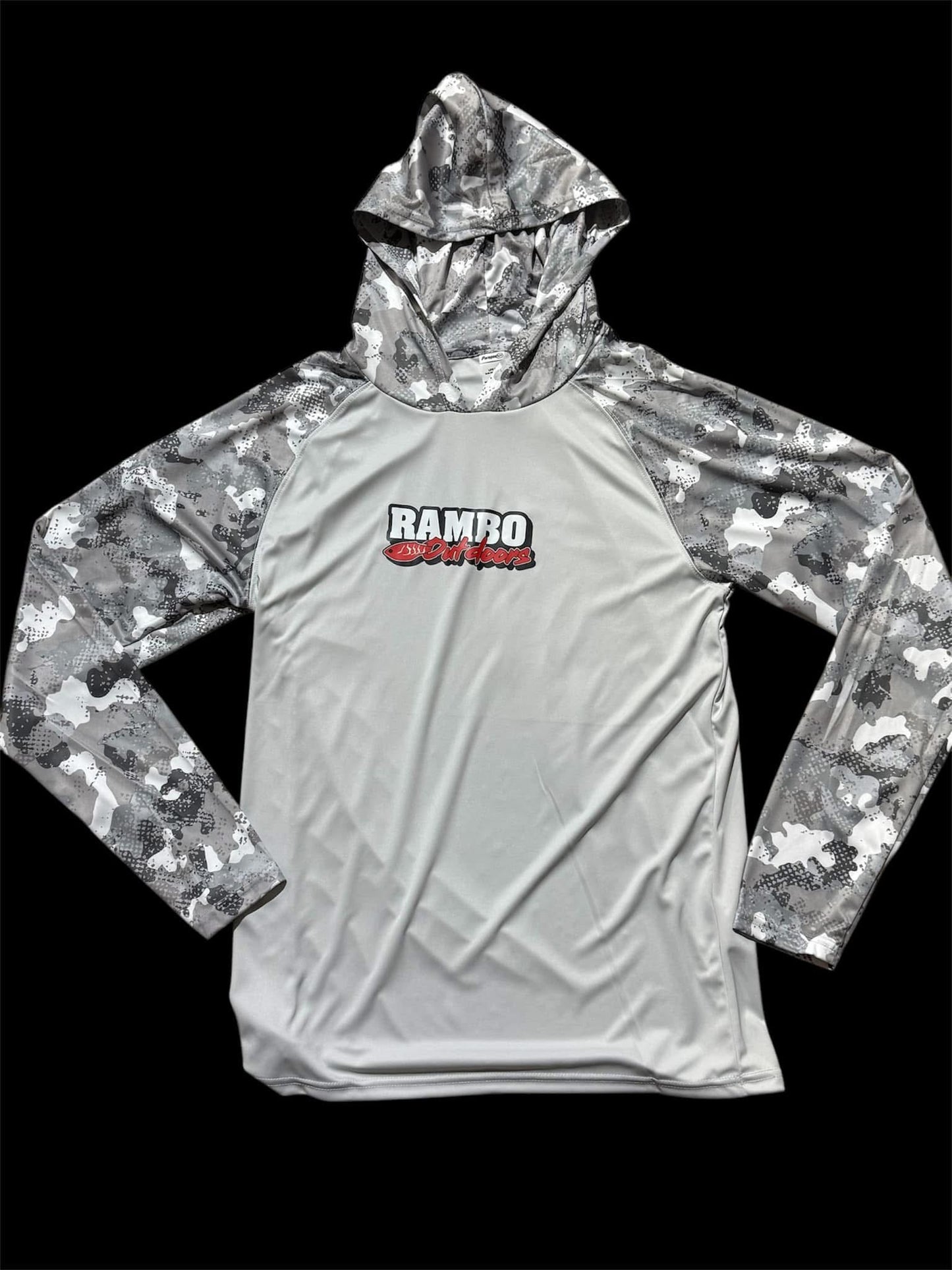 Rambo Outdoors Gray Camo Hooded Shirt